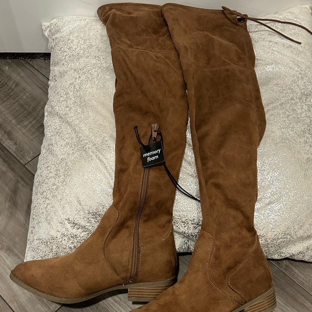 Suede long over knee boots